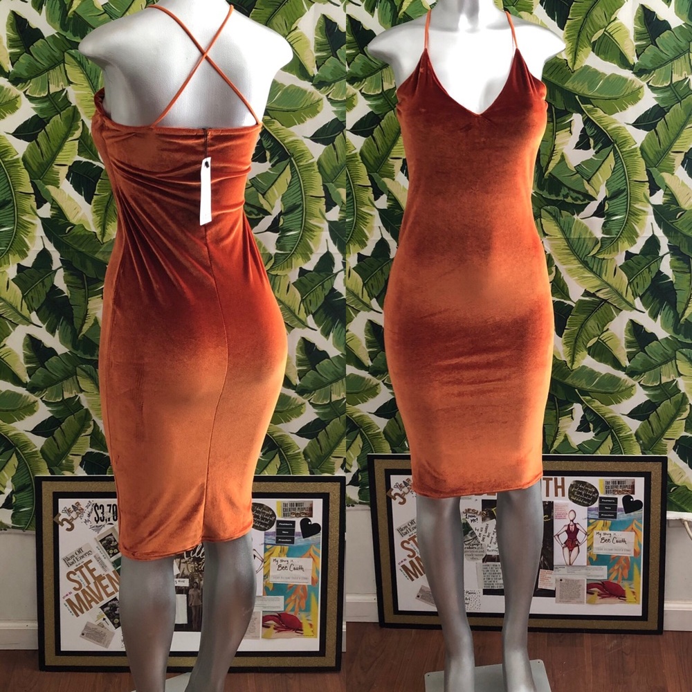 Velvet Orange Dress